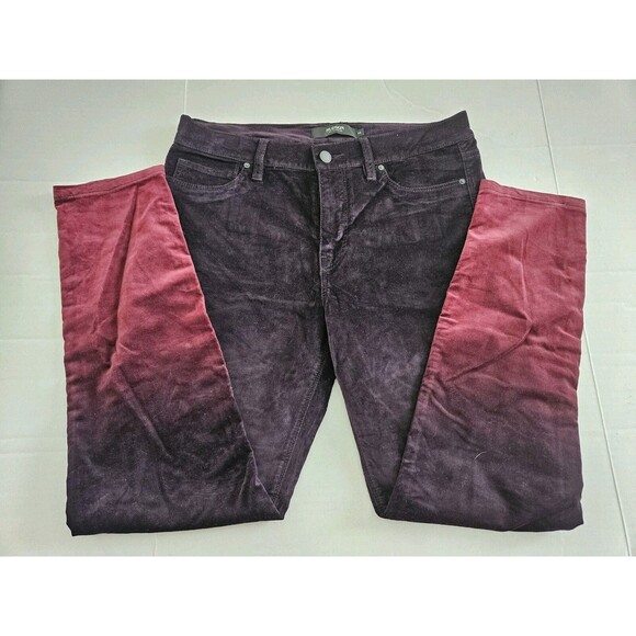 HUDSON Nico Midrise Skinny Purple Ombre Velvet Cropped Ankle Pants Sz 30 Stretch - Picture 1 of 9